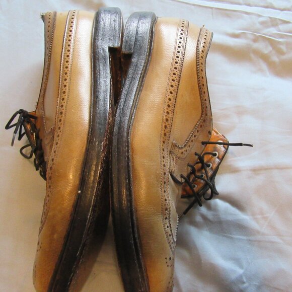 Mens Vtg Florsheim Shoes Leather Wingtip Oxford Dress Shoes Sz 9.5 main image 5